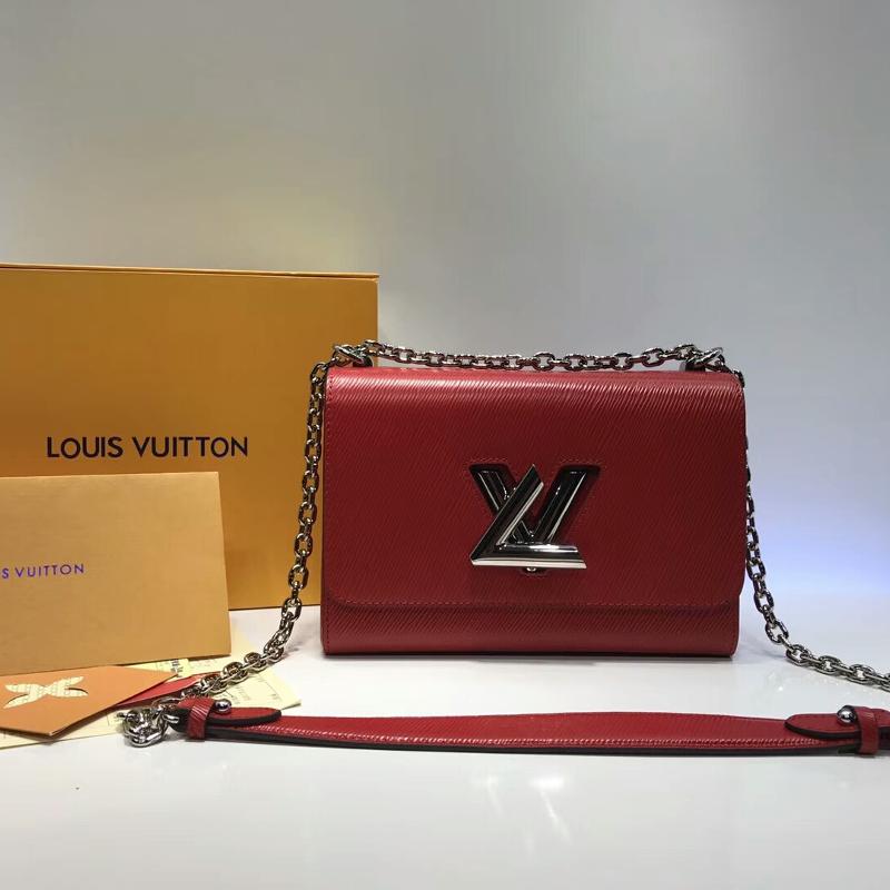 LV Handbags Clutches M50523 Water Wave Red Silver Button